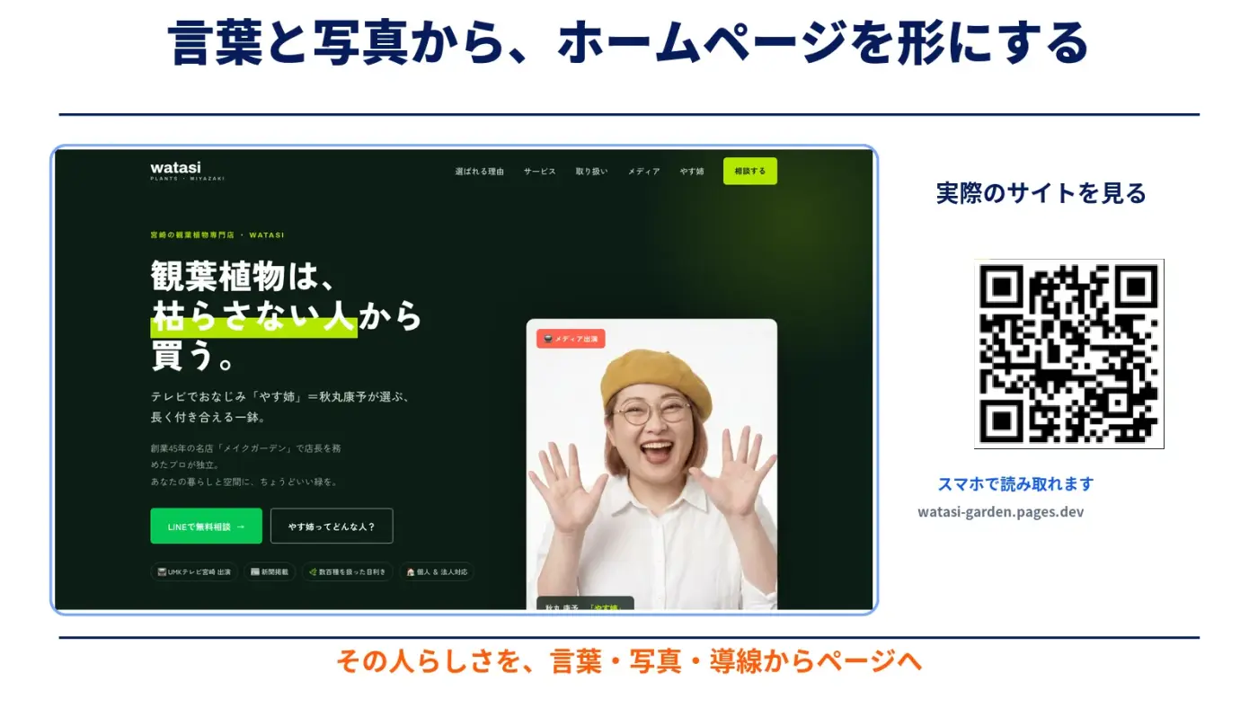 ホームページもAI社員とつくれる
