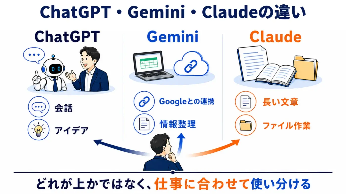 ChatGPT・Gemini・Claudeの違い